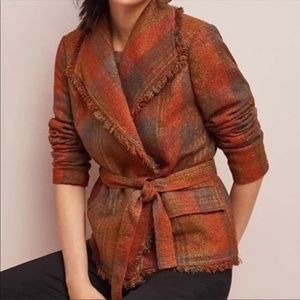 Anthropologie Belted Plaid Blazer NWT